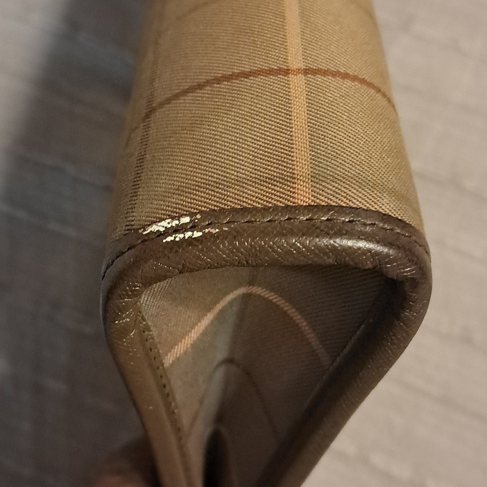 Burberry Nova Check Clutch Vintage Luxury Neutral Leather Classic Plaid Chic - Picture 9 of 9